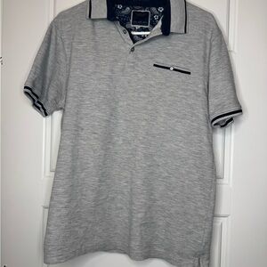Elegant Gray Polo Shirt with Black Accents